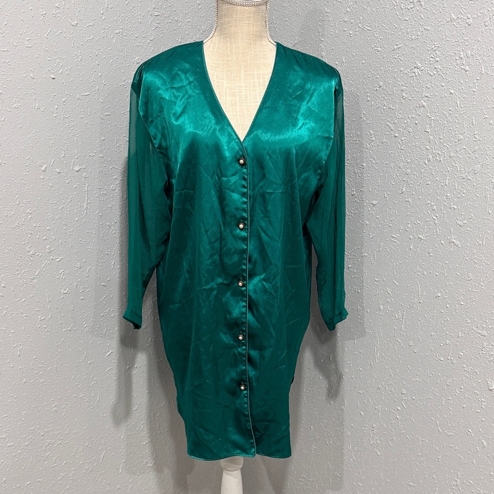Vintage Women's Victoria's Secret Nightgown Green Gold Label Size PS